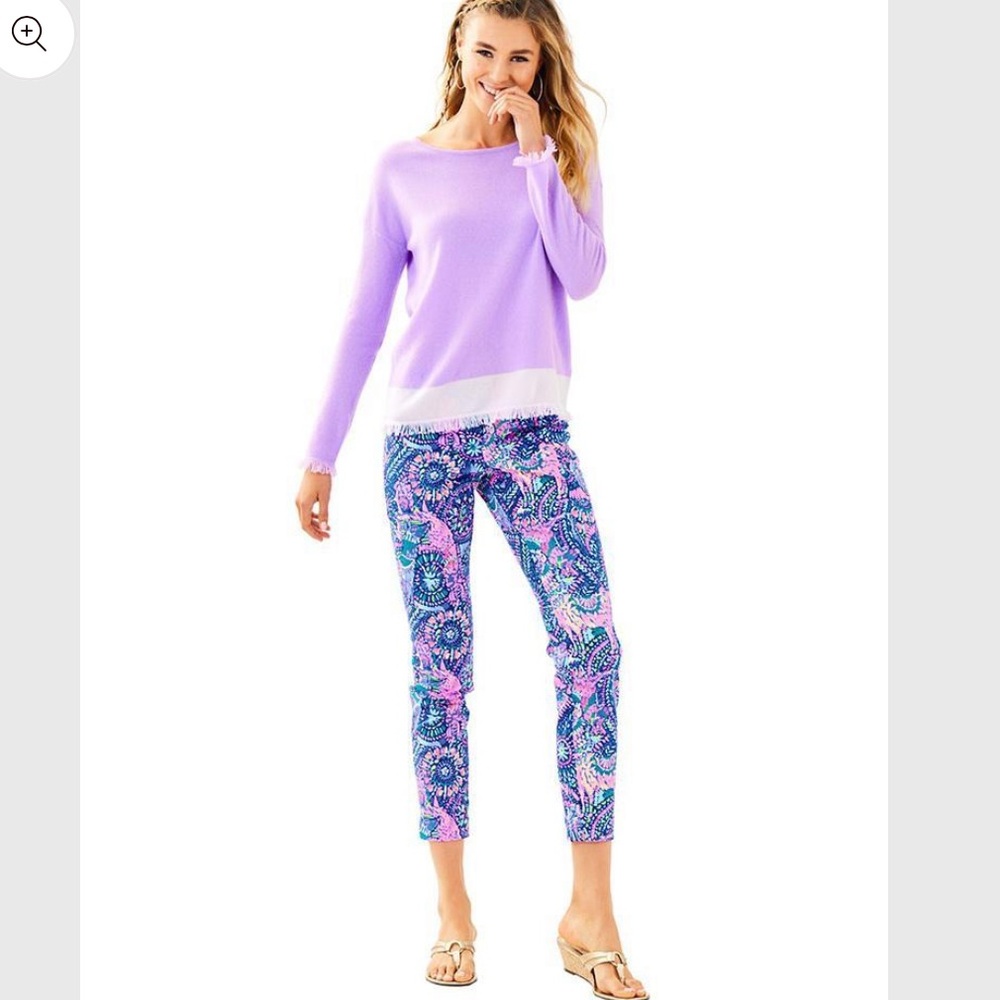 Lilly Pulitzer Fairfax cashmere sweater size L lilac verbena - Picture 8 of 8